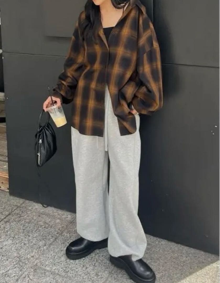 トップス efu FADE CHECK OVER SHIRT