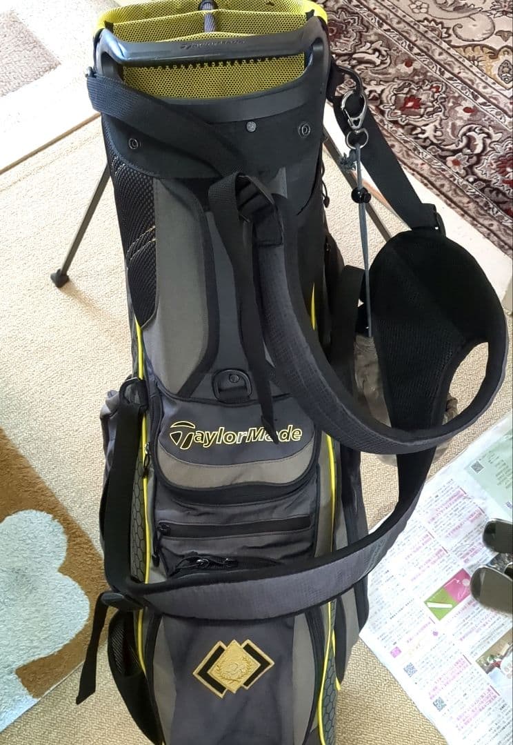 良品TaylorMade スタンドバッグ グレー/イエロー