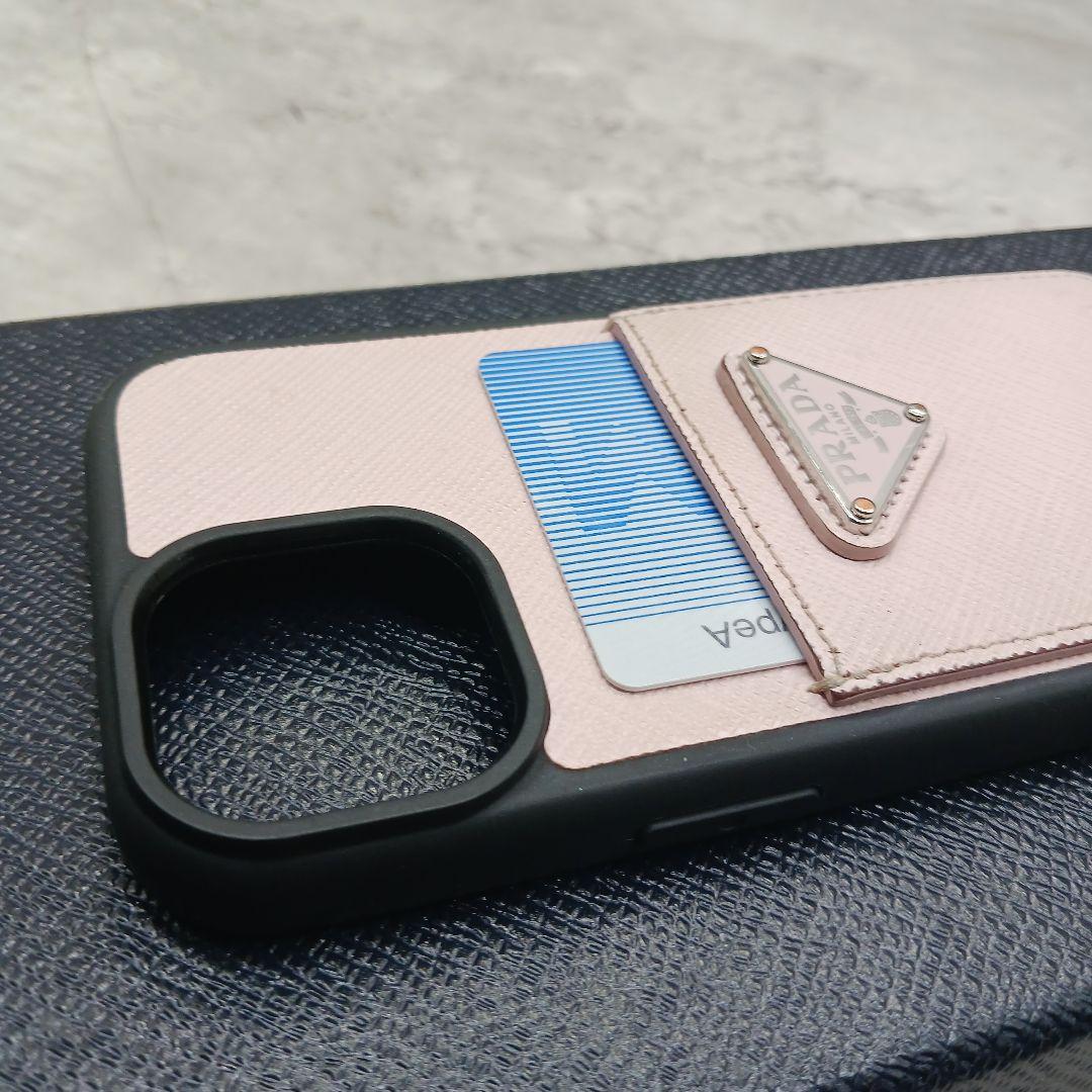 極美品✨ プラダ iPhone 12.13 pro スマホケース レザー ピンク