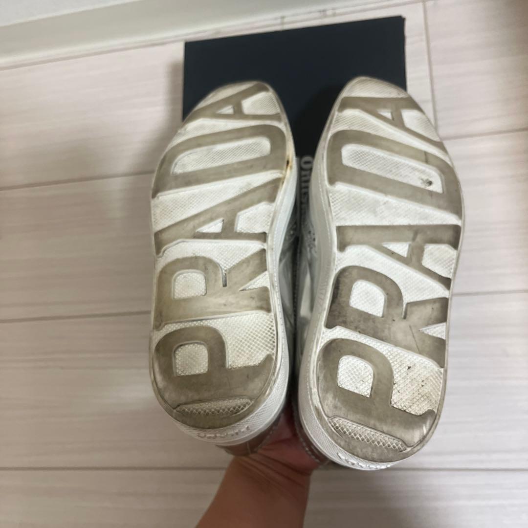 PRADA プラダ 革靴ウィングチップ　スニーカー　シルバー　サイズ37