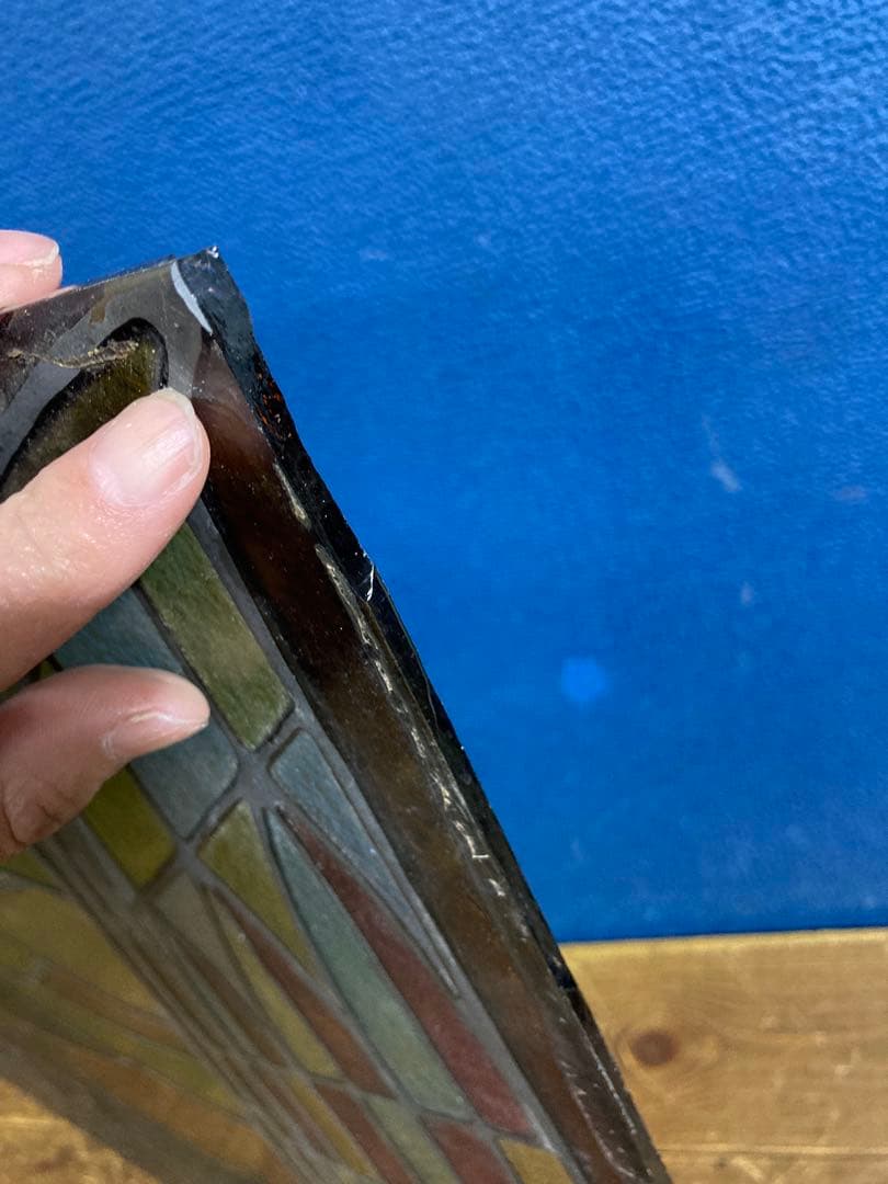 ステンドグラス　壁掛けインテリア　アンティーク調　ヴィンテージ　ユニコーン