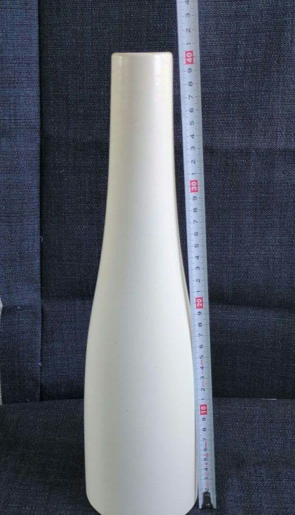 ドイツ　花瓶　scheurich　陶器製ヴィンテージ花瓶　ホワイト細長花瓶