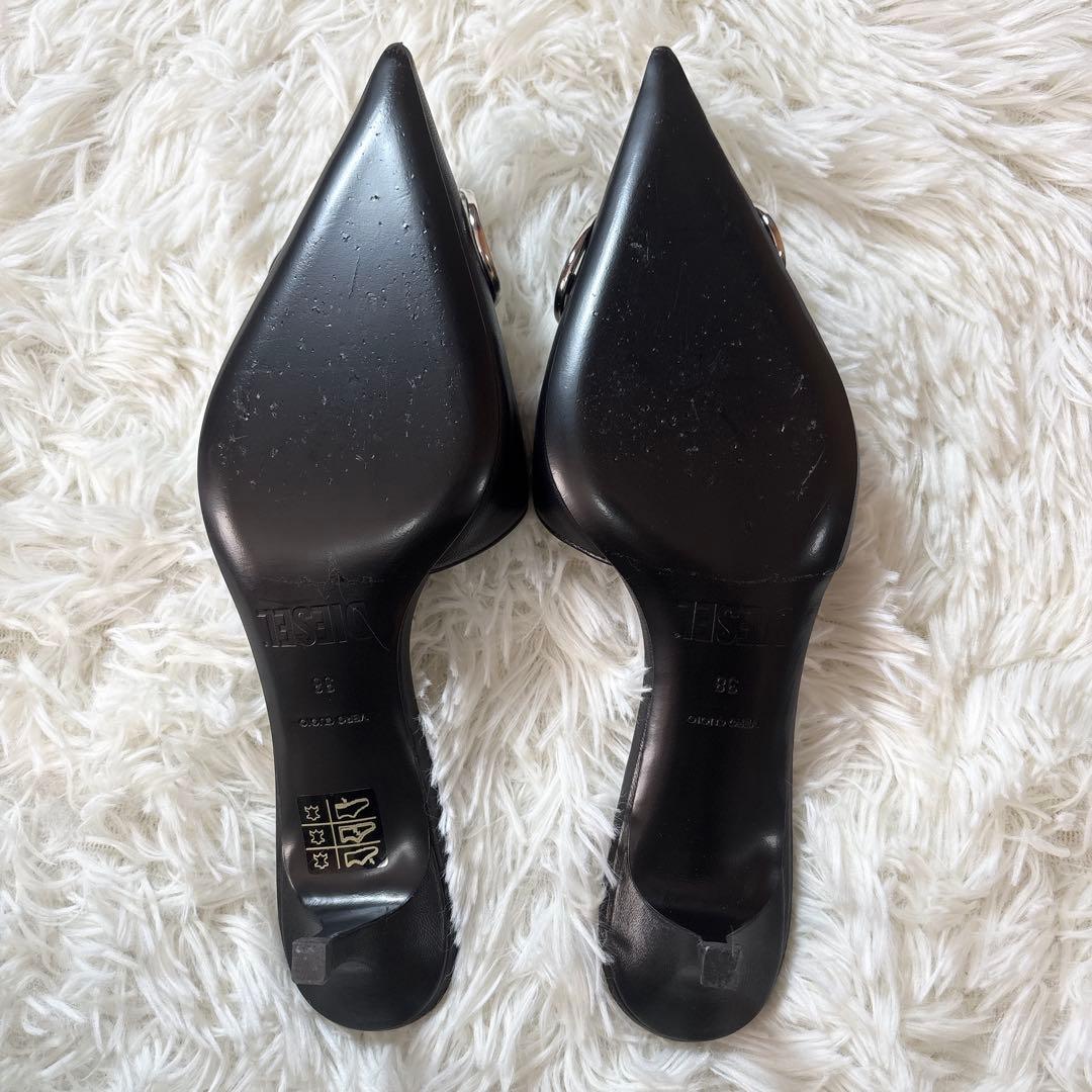☆美品☆DIESEL ディーゼル D-VENUS ミュール ハイヒール Dロゴ