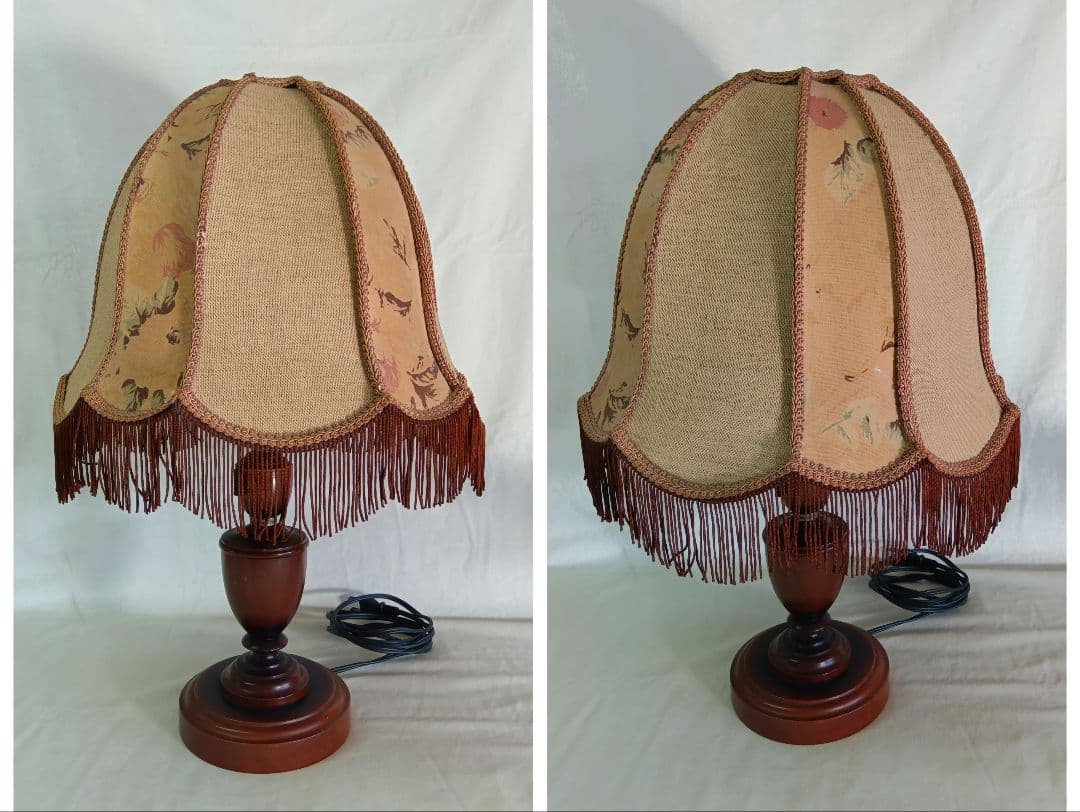 Mitsuboshiアンティークテーブルライト　ランプ　フリンジ付き　間接照明