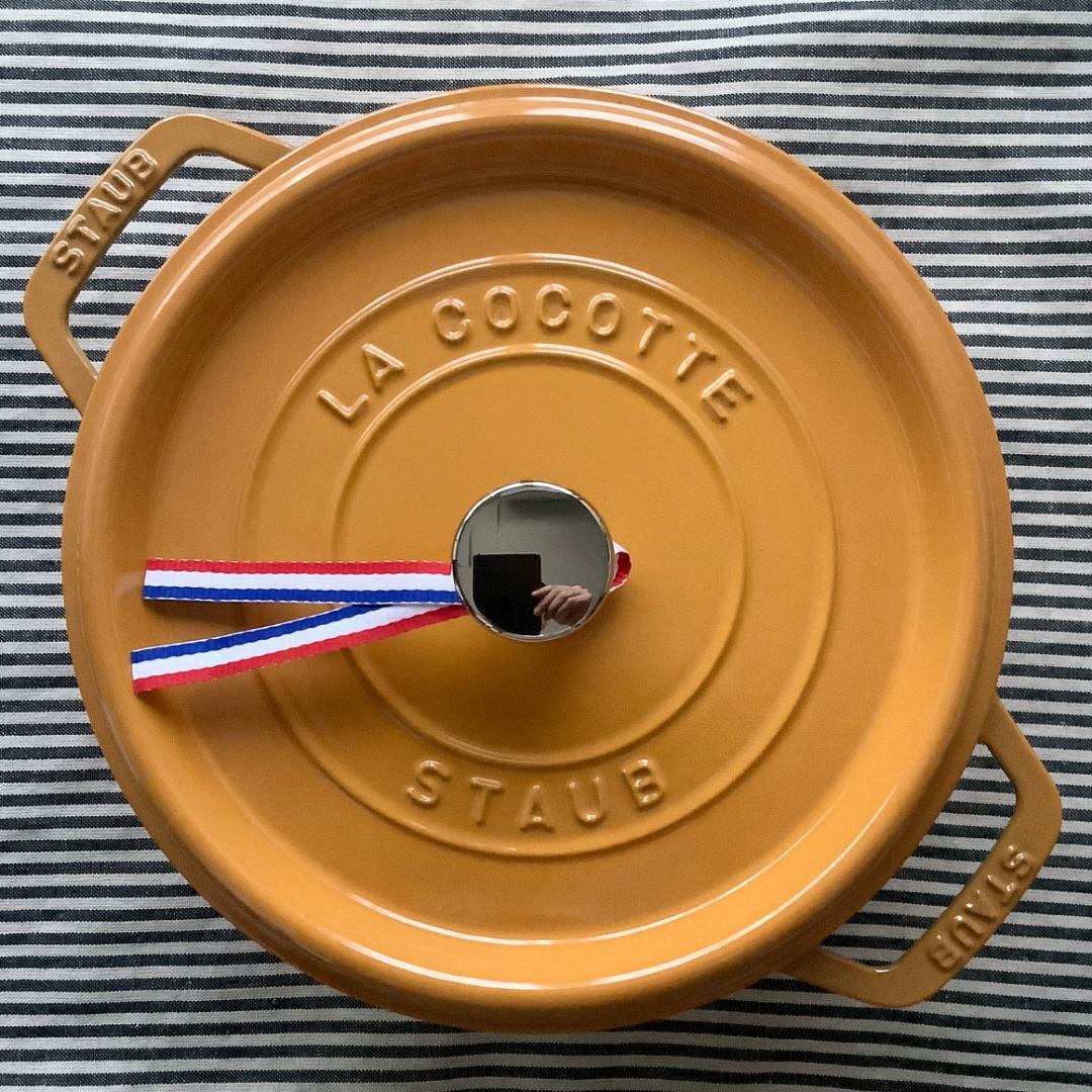 【フランス直輸入】ストウブ ココットロンド 24センチ マスタード色