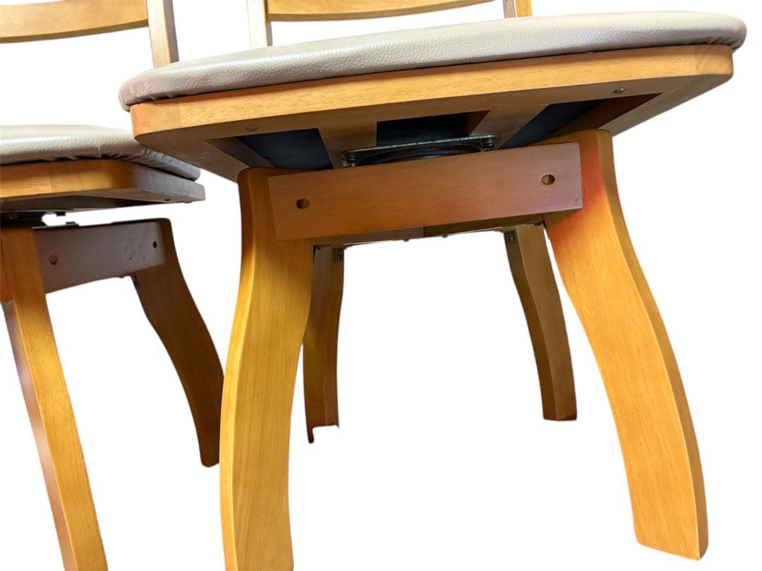 ニトリ 回転式ダイニングチェア 2脚セット　ナチュラルウッド