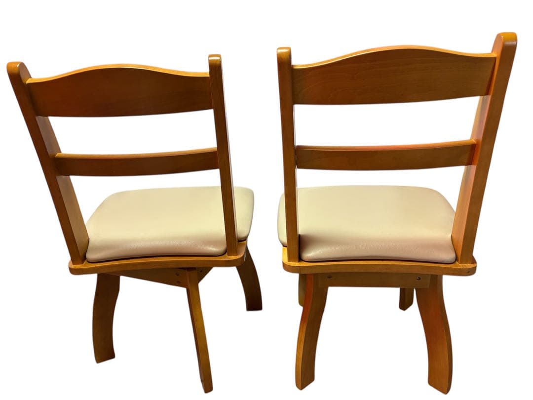 ニトリ 回転式ダイニングチェア 2脚セット　ナチュラルウッド