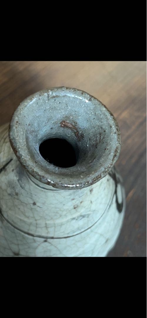 古い鶏龍山徳利(付属品　二重箱)