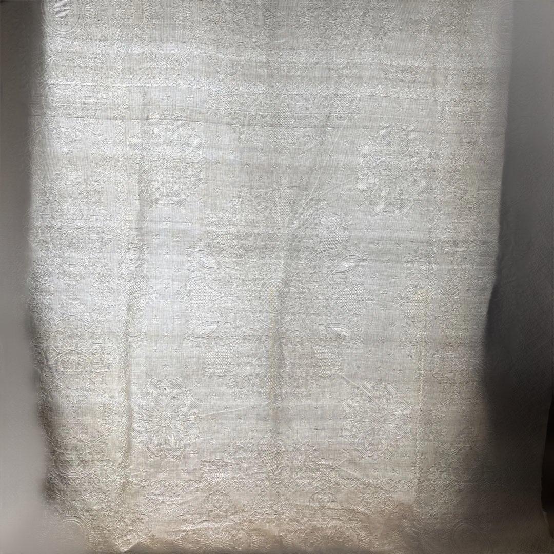 ピケ　ド　マルセイユ　ベッドスプレッド　カバー　フランスアンティーク