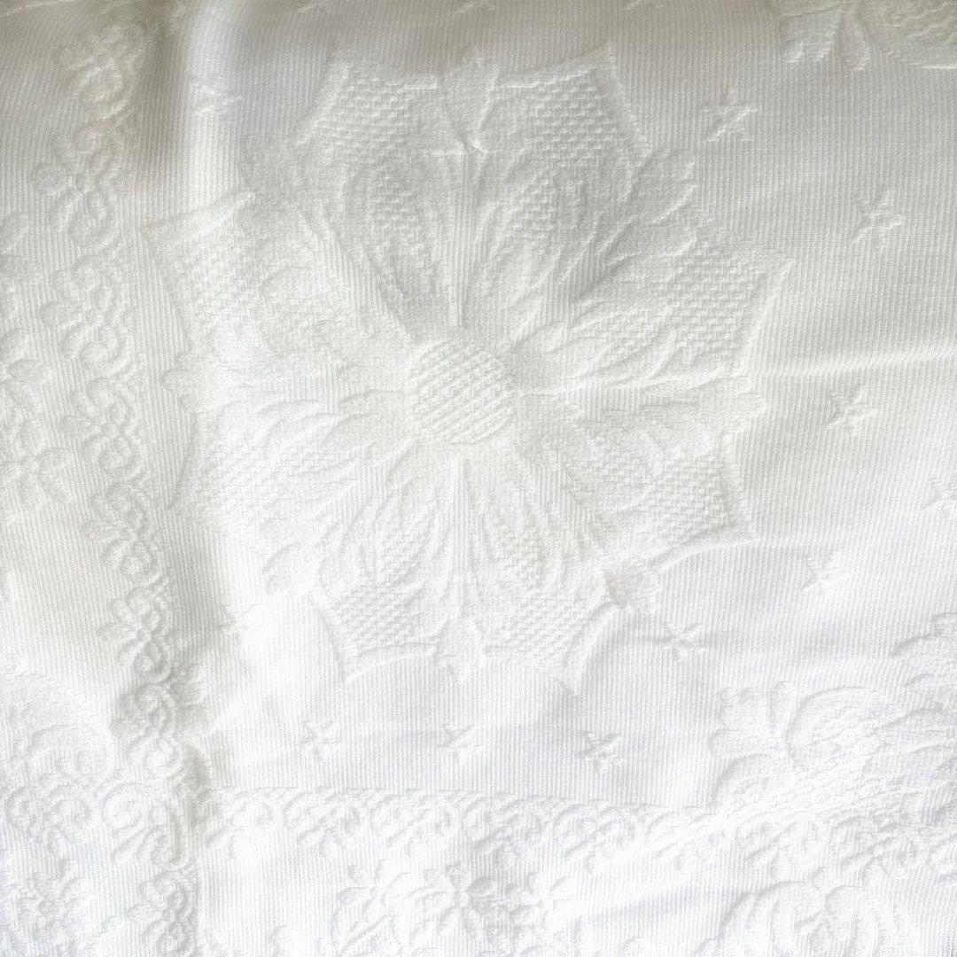 ピケ　ド　マルセイユ　ベッドスプレッド　カバー　フランスアンティーク