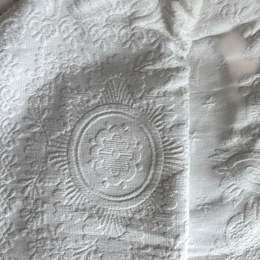 ピケ　ド　マルセイユ　ベッドスプレッド　カバー　フランスアンティーク