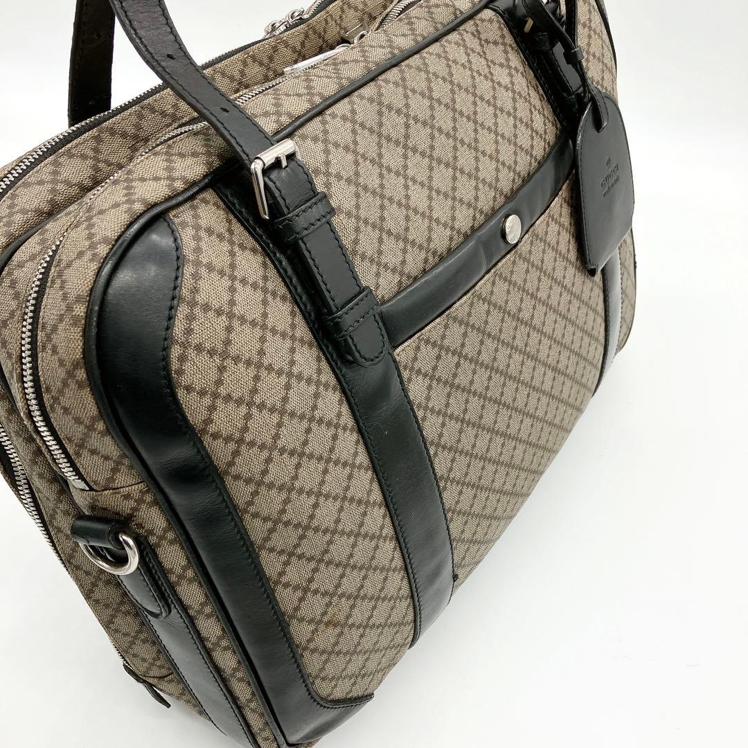 【GUCCI】2wayビジネスバッグ　ディアマンテ　PVC ブラウン