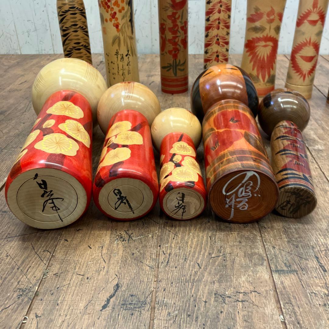 ③昭和レトロ 伝統工芸 郷土玩具 木製 創作 こけし 小芥子 13体 まとめ売り