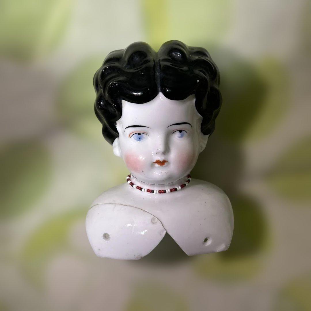 【希少品】ドイツアンティーク　チャイナヘッドドール　Hertwig社　3点セット