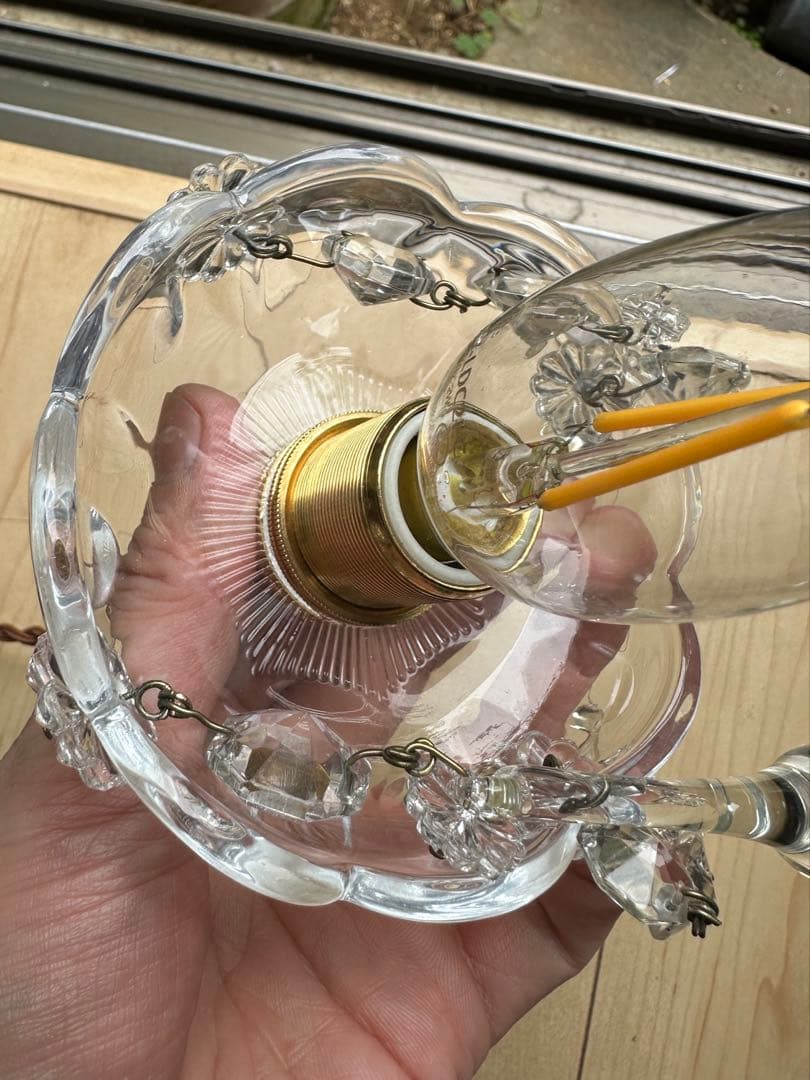 1920年代 フランス アンティーク 雨に濡れた可愛いお花のミニシャンデリア＊