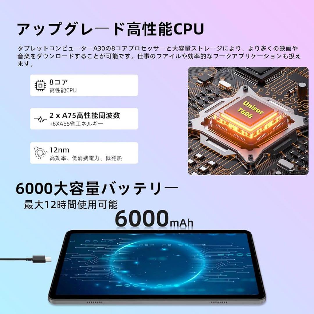 Android 15 タブレット 10.1インチ 12GB+64GB+2TB