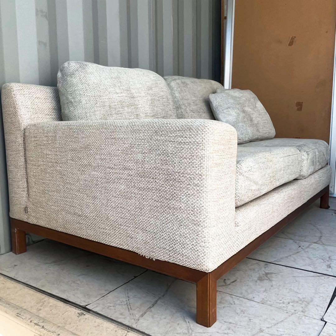 取付無料！カンディハウス クォード 右アーム北欧風ナチュラルファブリックソファ✨