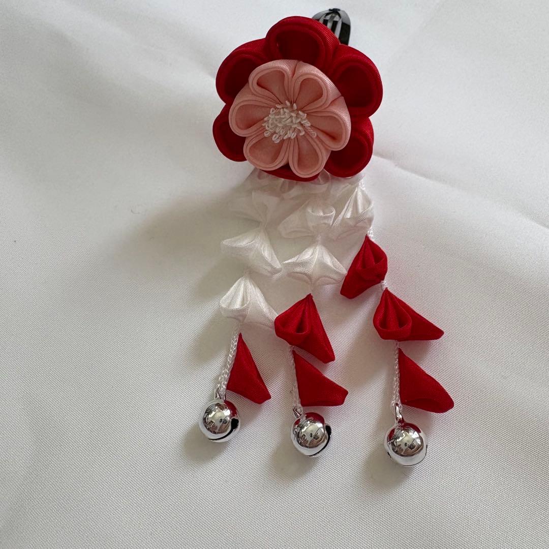 おはりばこ　八重梅　七五三 髪飾り 三歳　日本髪　つまみ細工