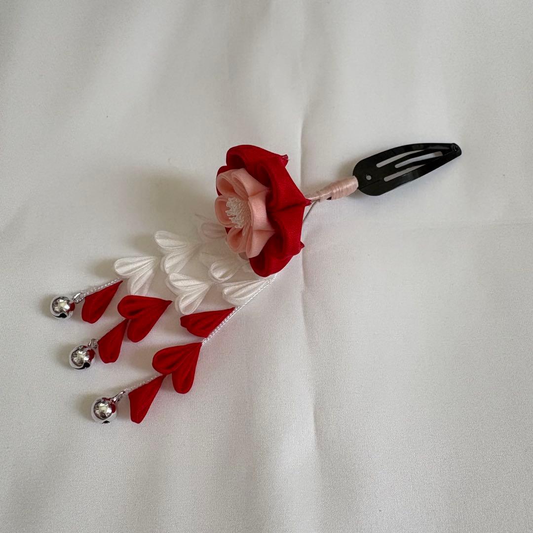 おはりばこ　八重梅　七五三 髪飾り 三歳　日本髪　つまみ細工