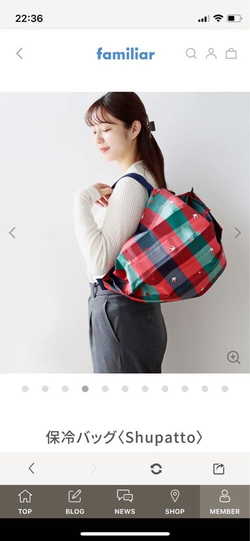 ※多少のお値下げ可能です【完売品】familiar Shupatto 保冷バッグ
