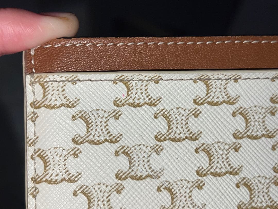 CELINEセリーヌ/カードケース/名刺入れ/トリオンフ/クリームブラウン