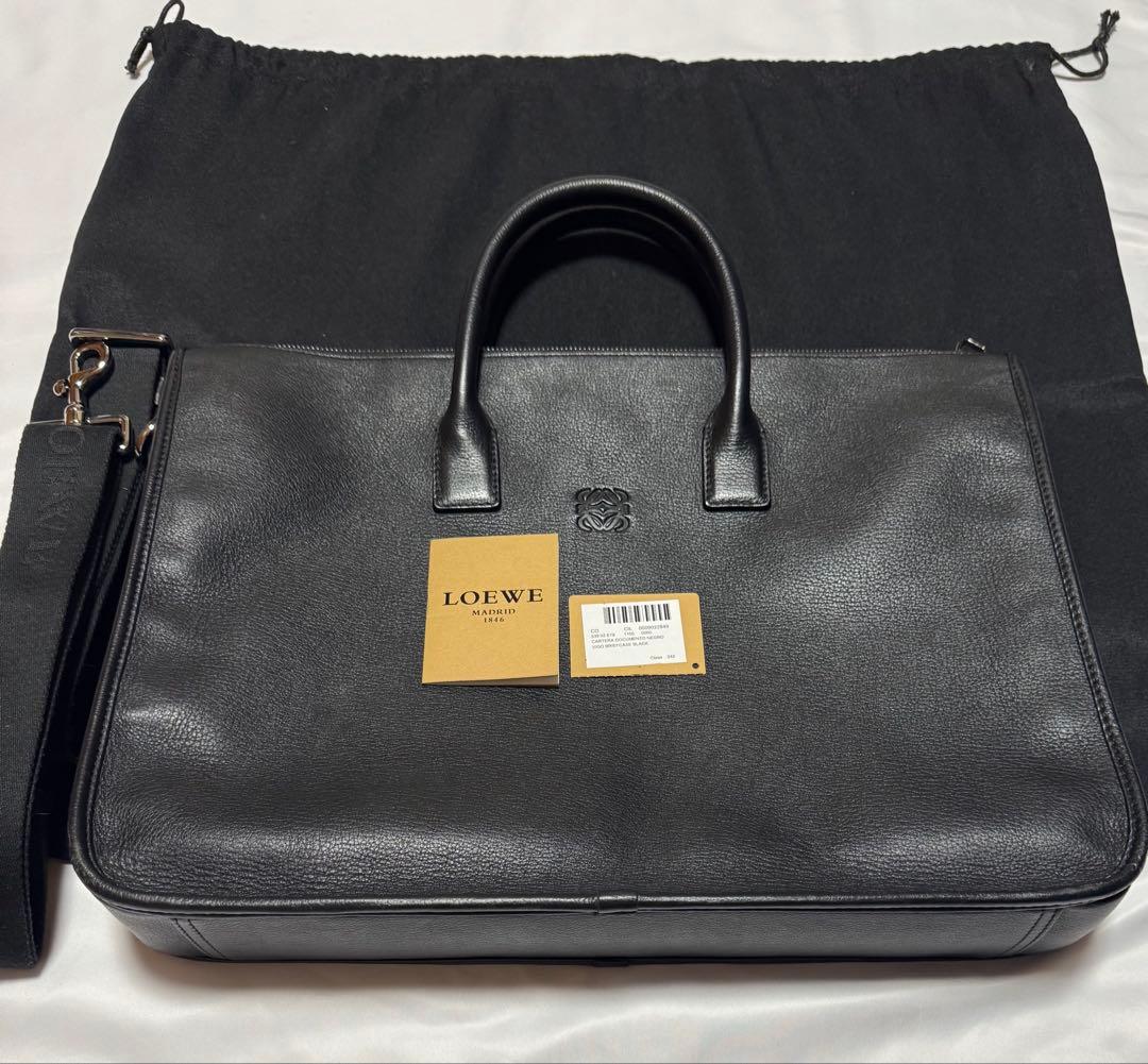 LOEWE ロエベ ビジネスバッグ　ブリーフケース　ブラックレザー
