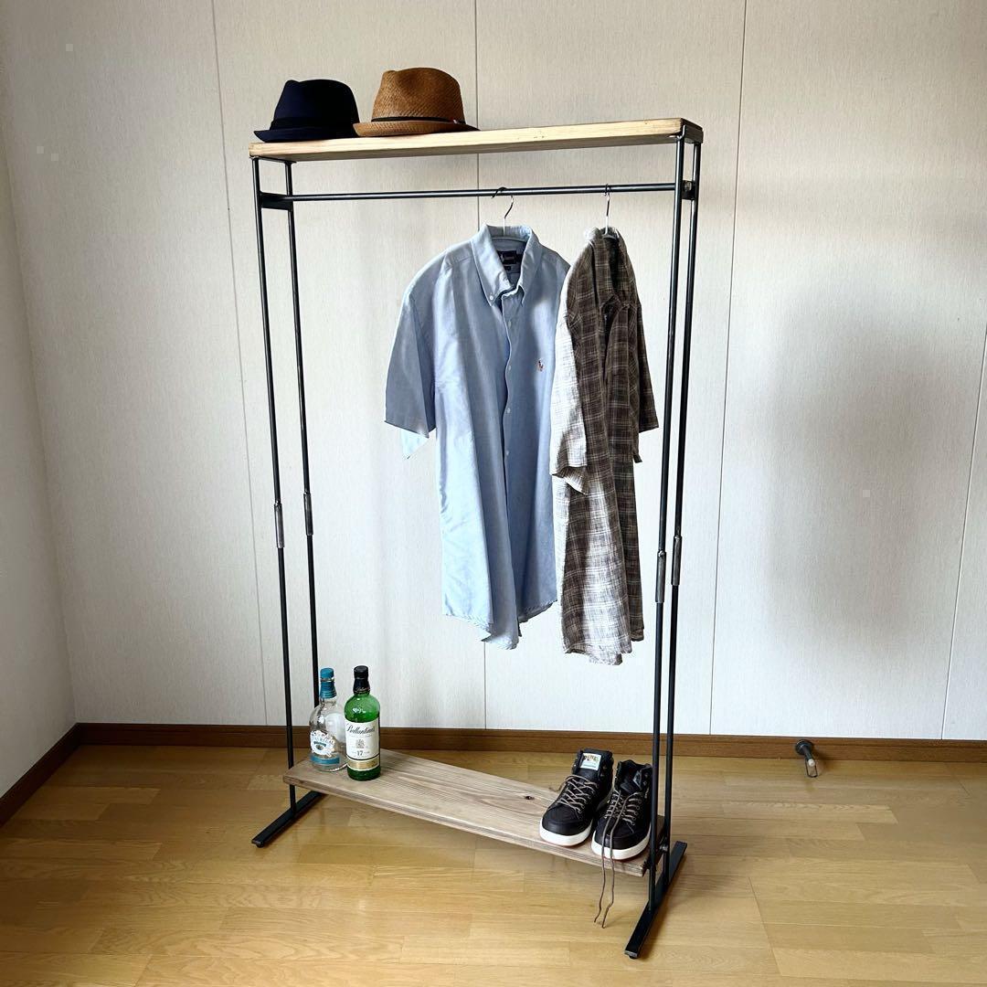 ☆ハンガーラック　アイアン家具　引っ越し　コンパクト　アンティーク　幅900
