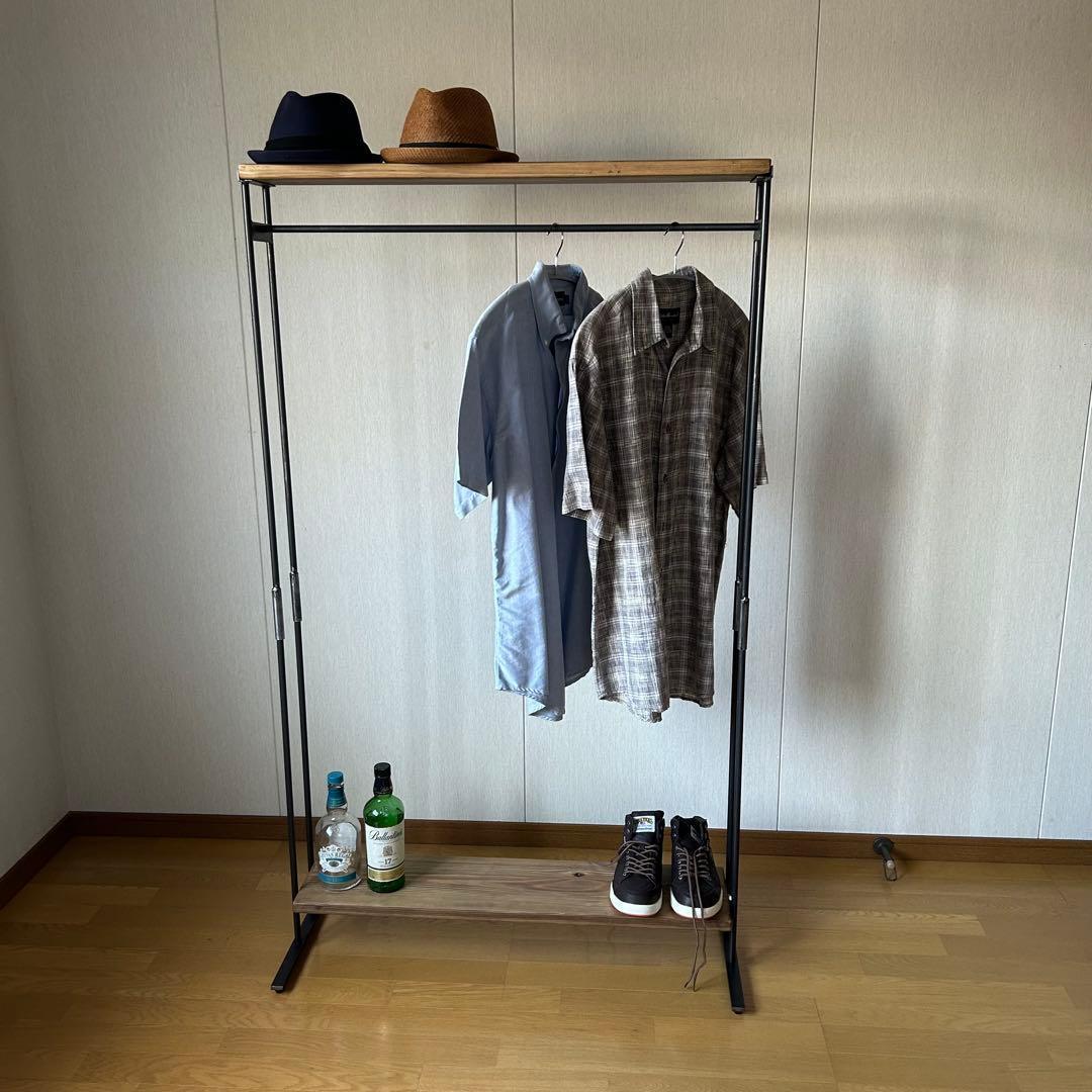 ☆ハンガーラック　アイアン家具　引っ越し　コンパクト　アンティーク　幅900