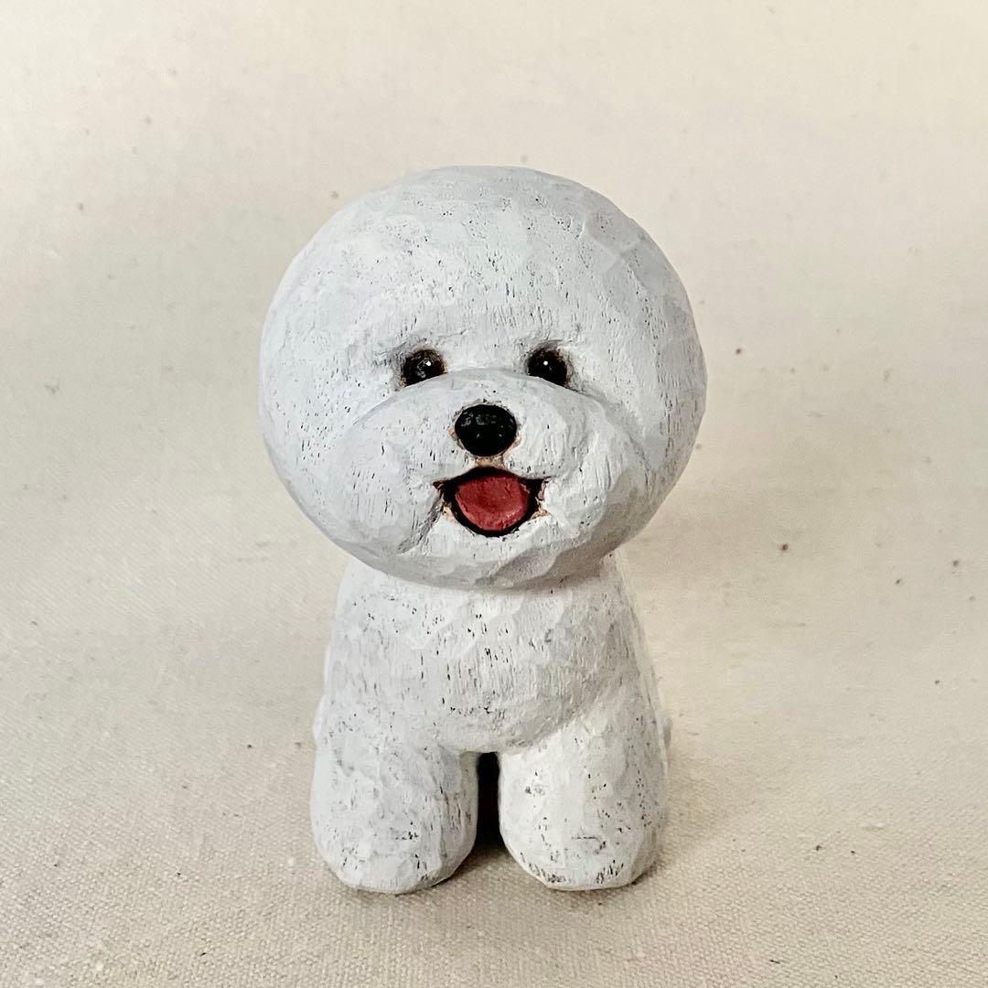 木彫り　ビションフリーゼ