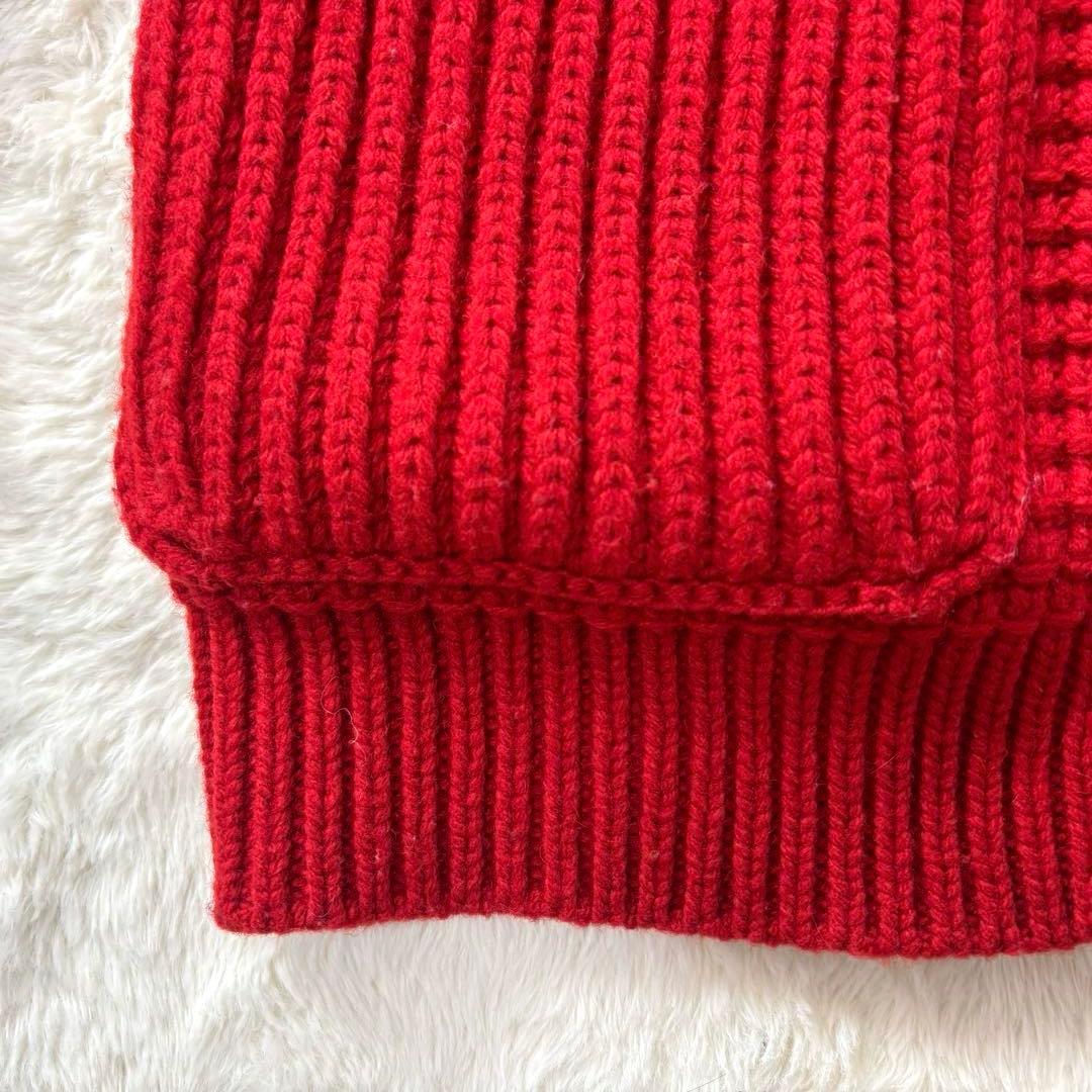 バーバリーブラックレーベル フード付き赤ニット ダッフルコート M 2way