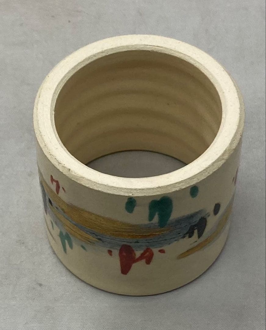 B533b「若草之画 蓋置」白井半七造　共箱　茶道具