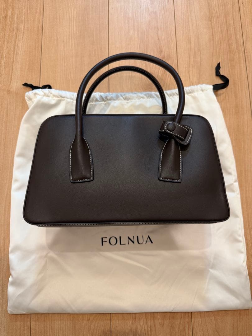 FOLNUA(フォルニュア)パウンドバッグ ブラウン ステッチ