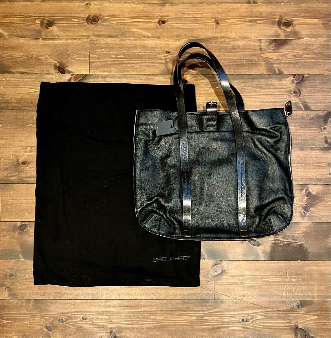 ディースクエアード DSQUARED2 黒×迷彩 レザー バッグ ユニセックス