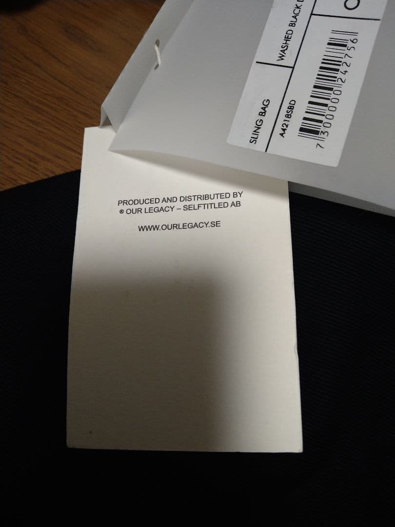 ☆2024AW未使用新品☆OUR LEGACY スリングバッグ ブラック