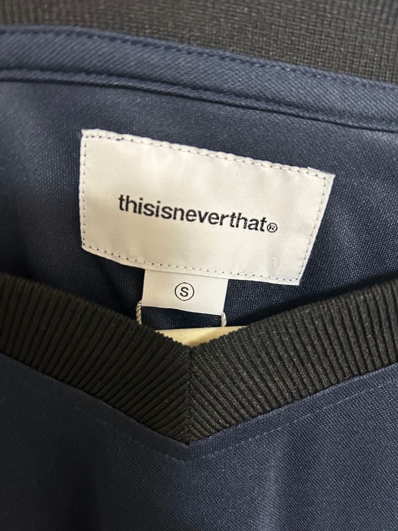 thisisneverthat ネイビー 長袖ポロシャツ S