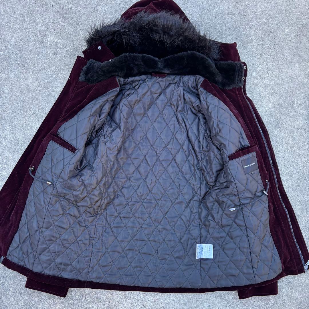 semantic design ベロア ファーダッフル ボルドー お兄系