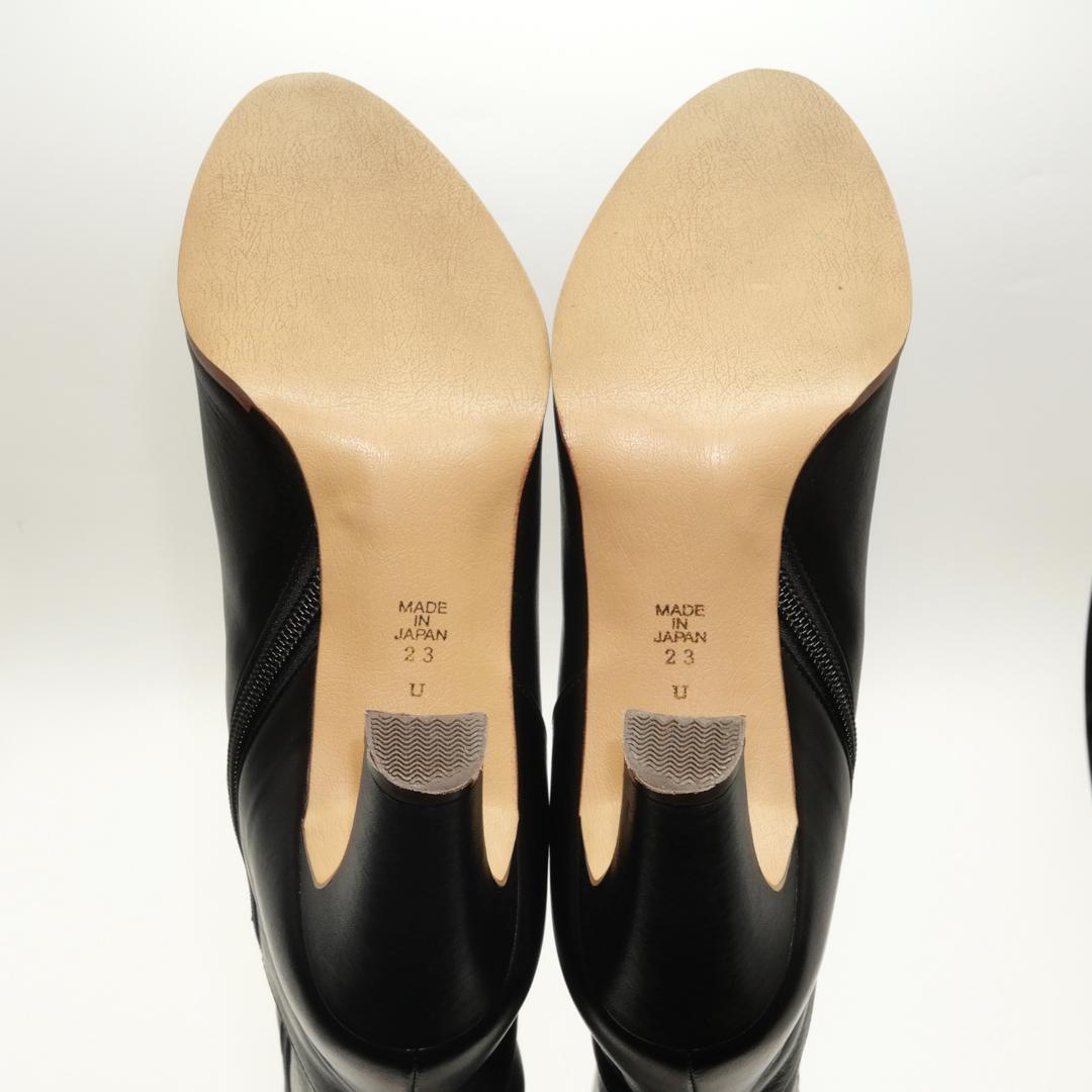 23　DIANA　ダイアナ　ロングブーツ　カーフ　黒　サイドジップ