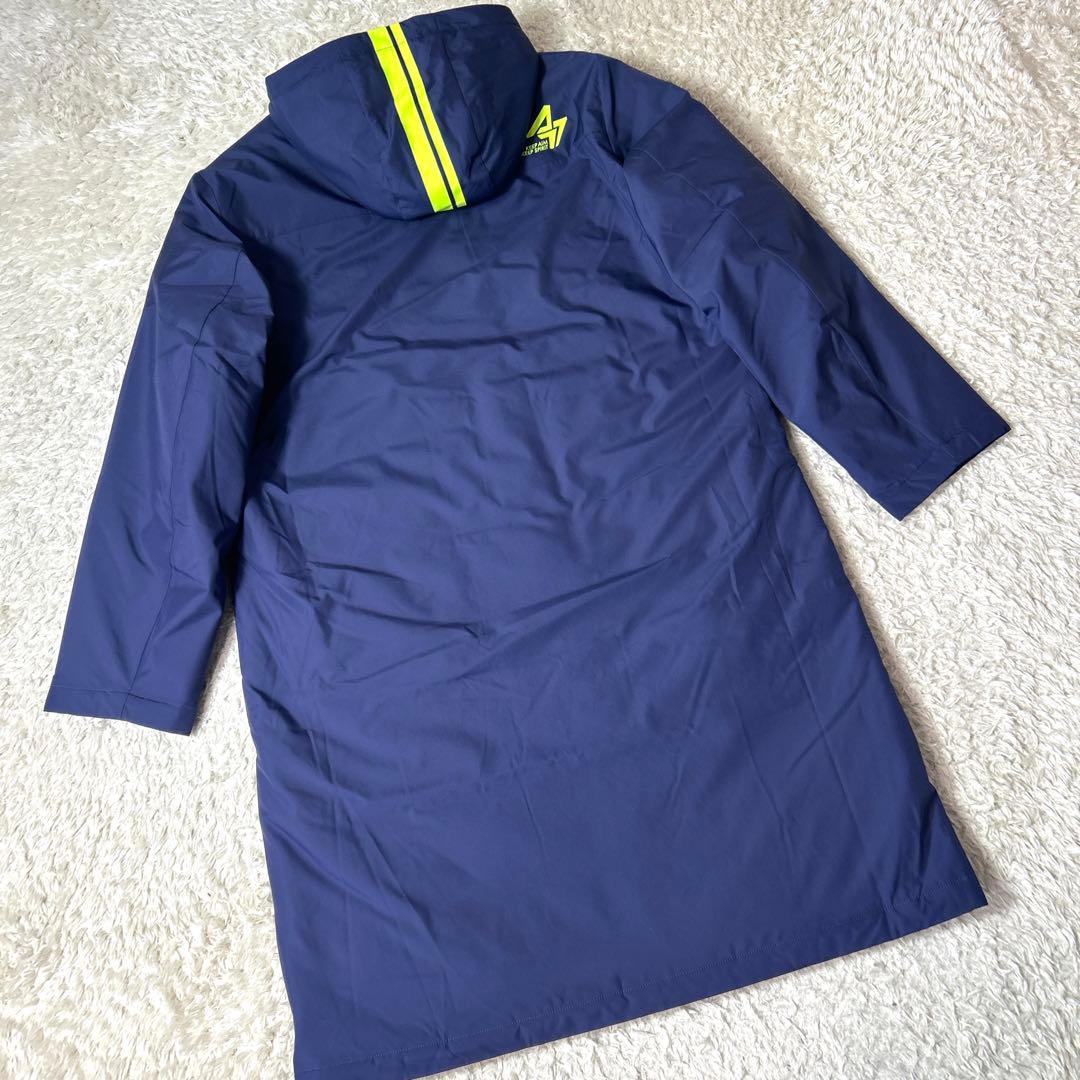 【新品タグ付き】asics 中綿ロングコート ベンチコート ネイビー LLサイズ