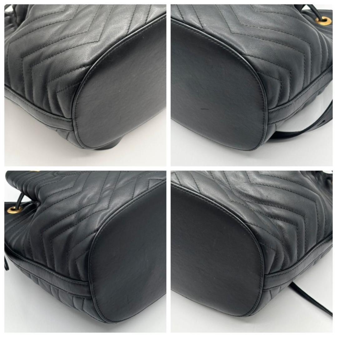 グッチ GG マーモント ハート ショルダーバッグ 20㎝ 2way 巾着 黒