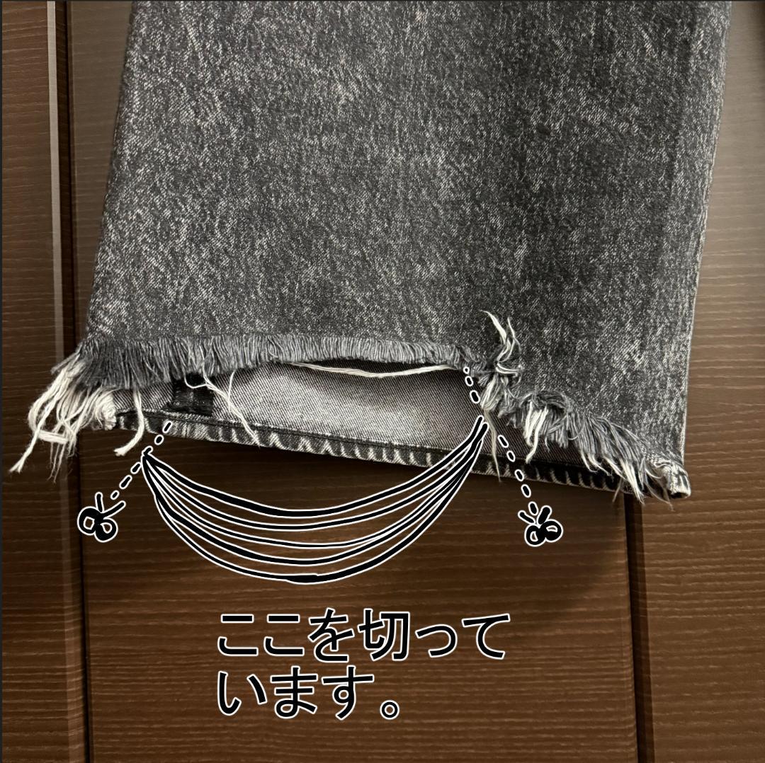 CTHY 超甘撚り VINTAGE WIDE JEANS ブラック サイズ3