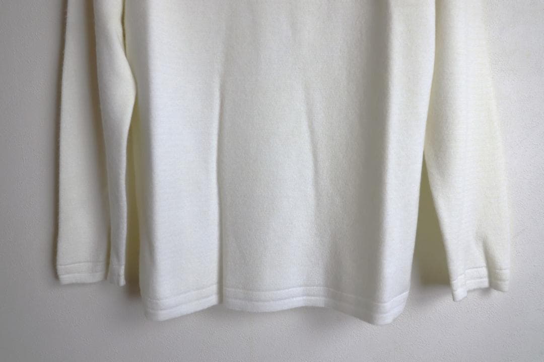 HERMES ホワイト ハーフジップ セーター エルメス S メンズ