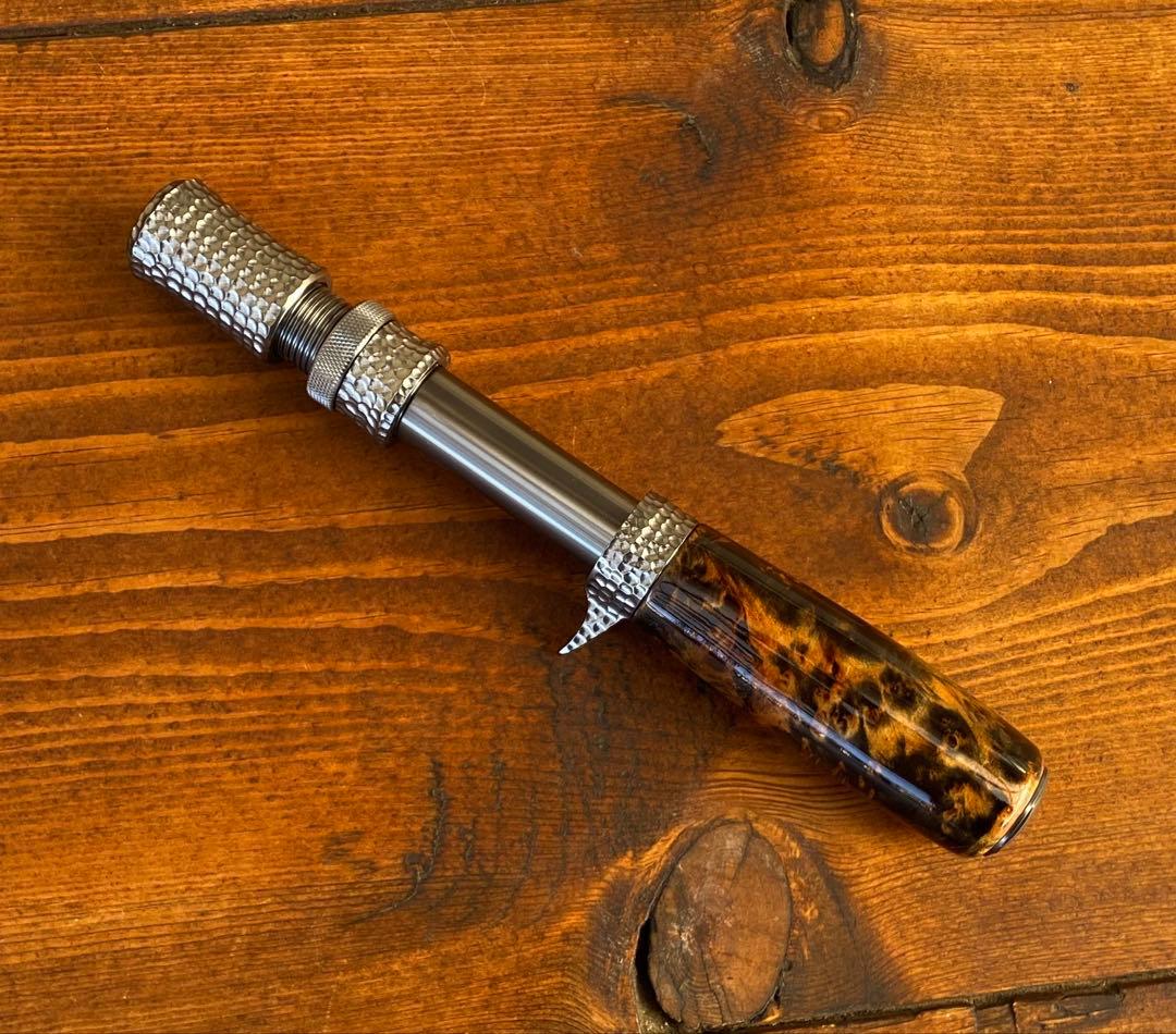 トラウトグリップ　ガンメタ　インロッドフェルール　ベイトロッド　天然木グリップ