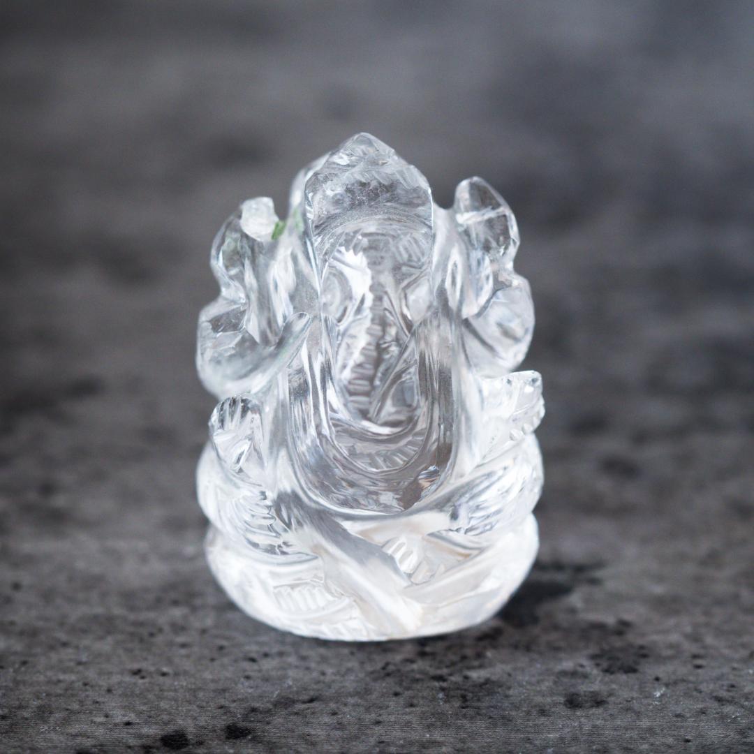 クリスタル・ガネーシャ神像（サイズ 高さ約4cm 約32グラム）ヒマラヤ水晶
