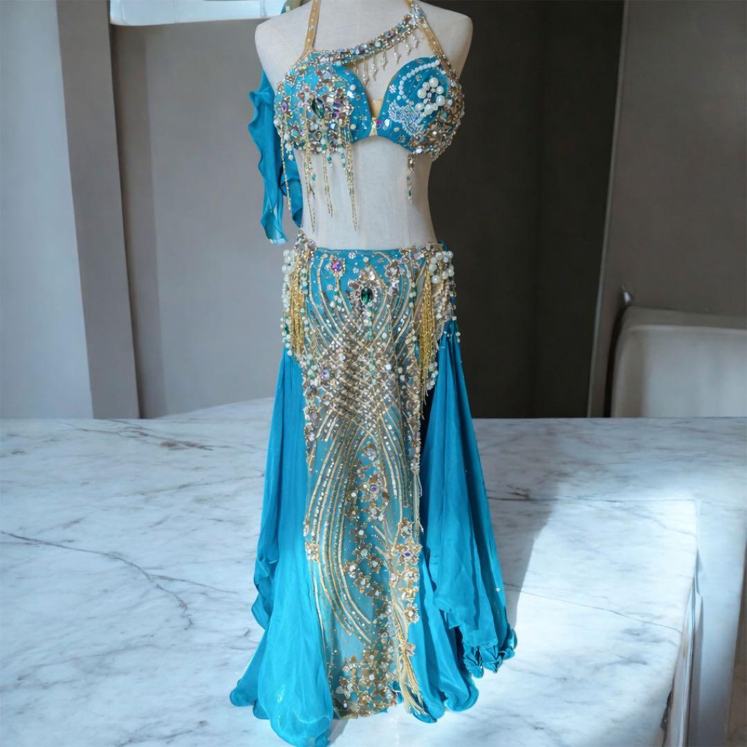 エジプト製 hoyda ターコイズ ベリーダンス衣装