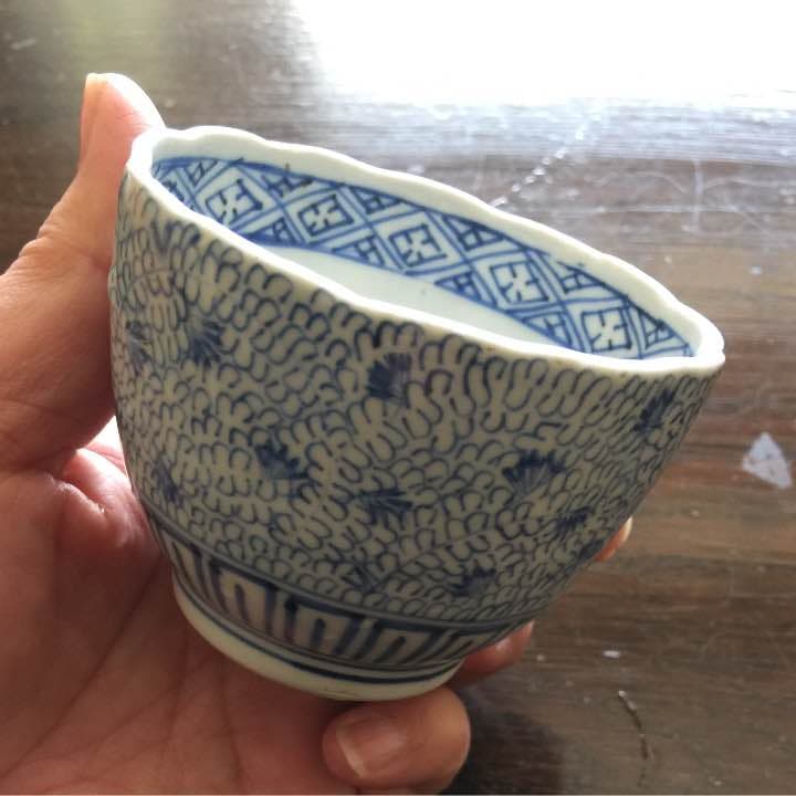 古伊万里 みじん唐草 湯のみ 5客揃い アンティーク 美品