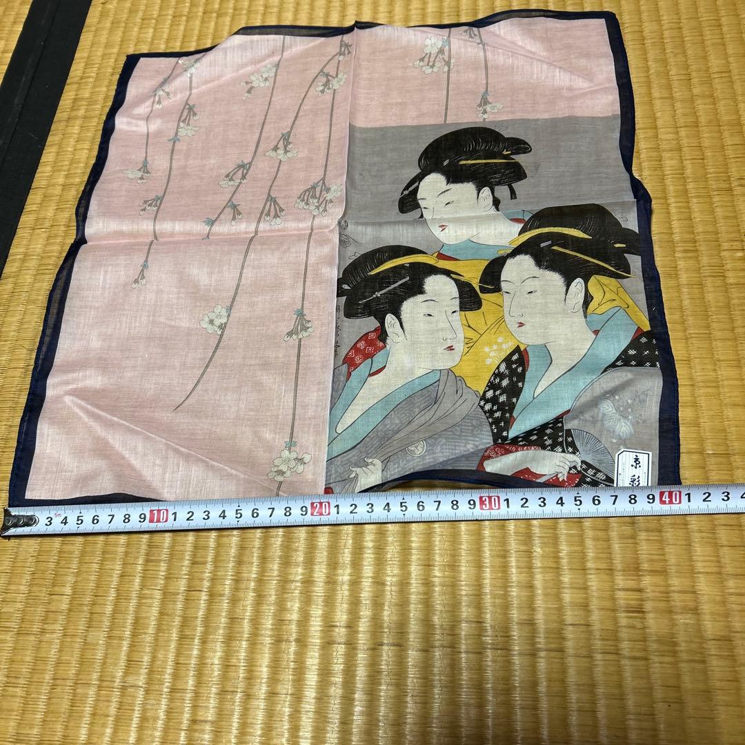 大判ハンカチ　テーブル掛け　風呂敷　喜多川歌麿　京都祇園KATORIYA 京友禅