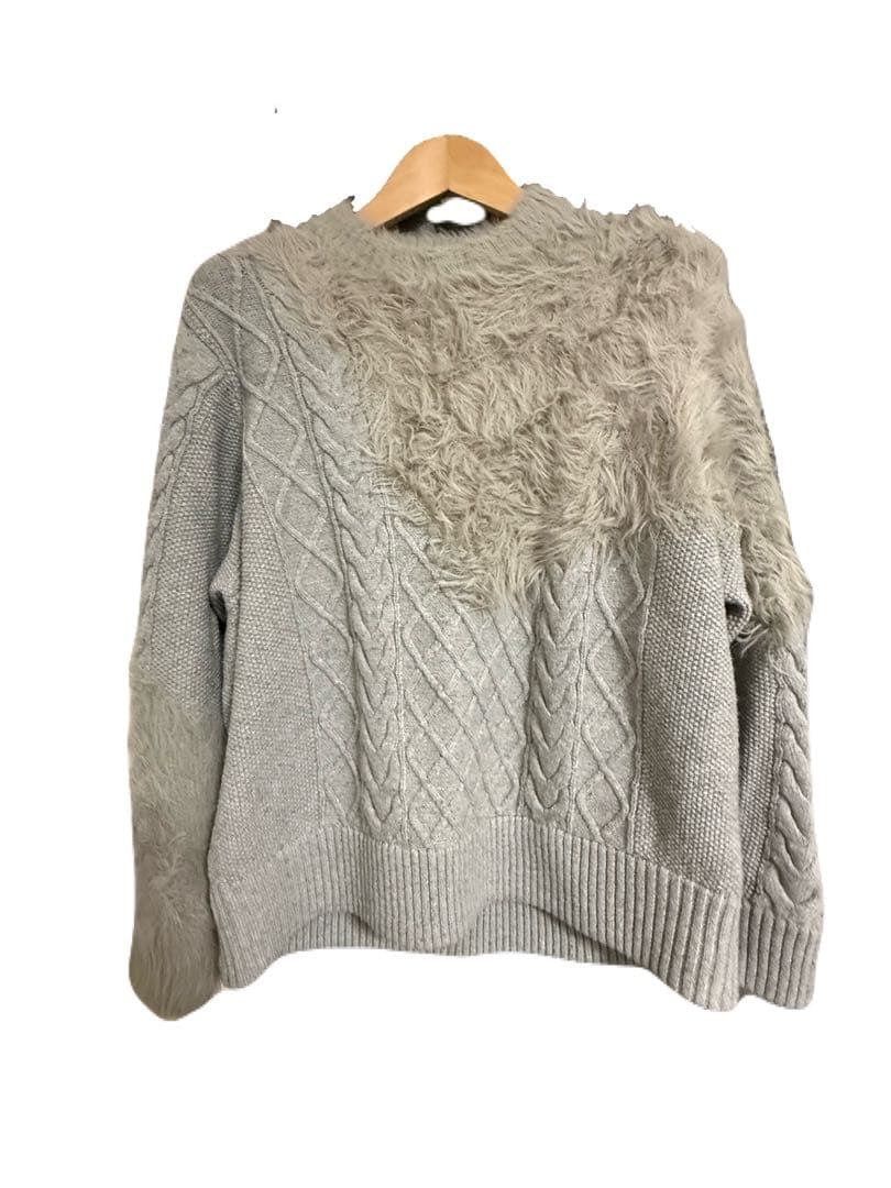 ケーブルシャギーニット グレー MAISONSPECIAL