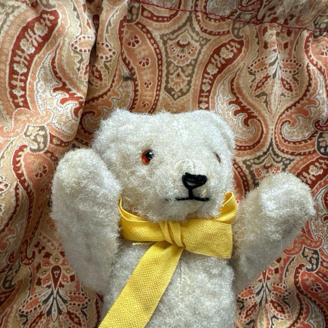 ドイツヴィンテージベア　ピーナッツベア　ホワイト　ドイツアンティークベア