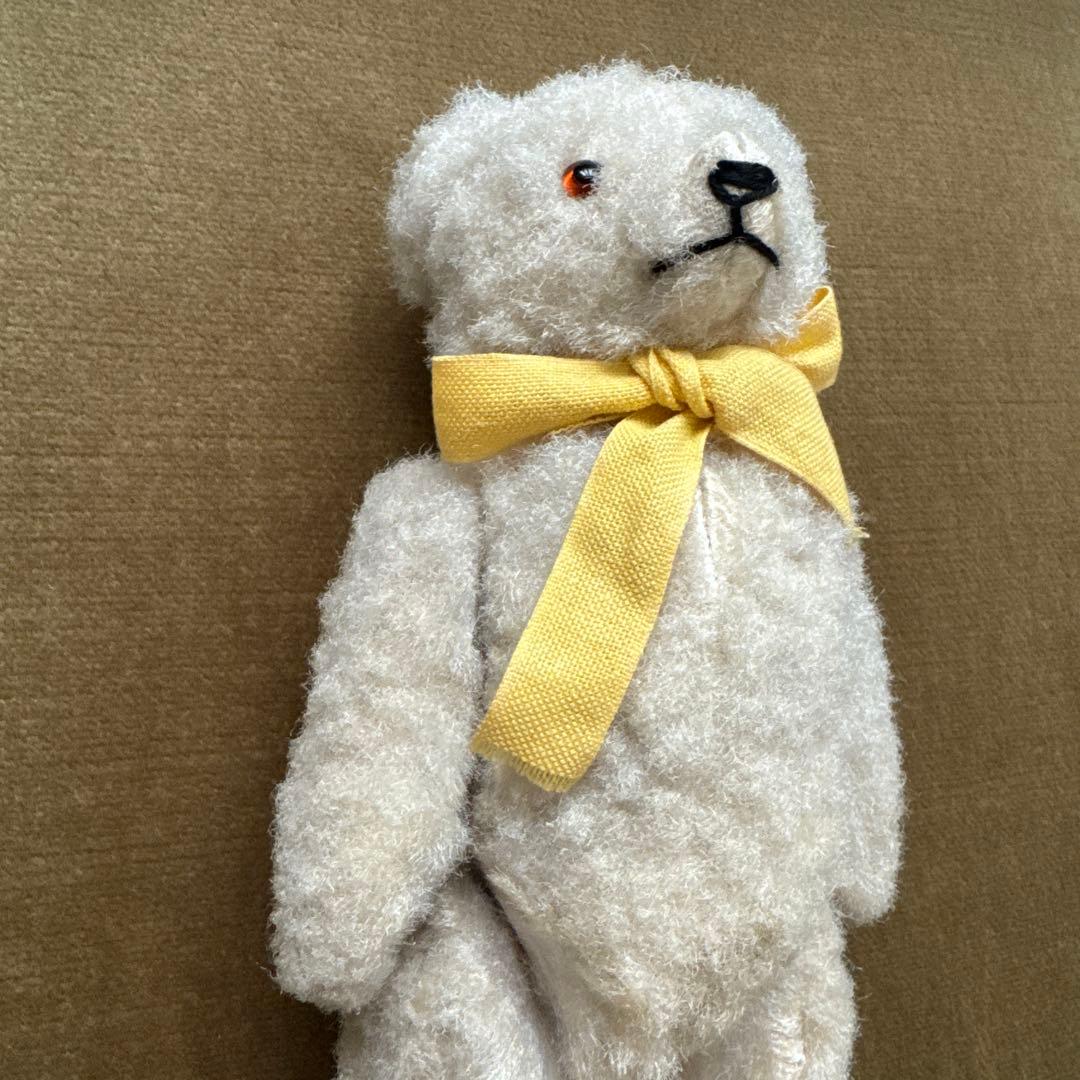 ドイツヴィンテージベア　ピーナッツベア　ホワイト　ドイツアンティークベア