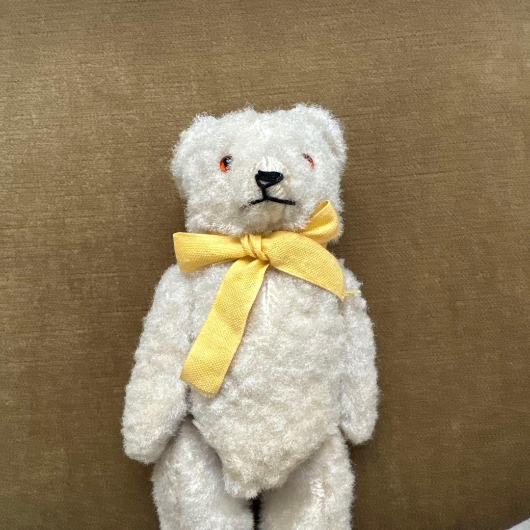 ドイツヴィンテージベア　ピーナッツベア　ホワイト　ドイツアンティークベア